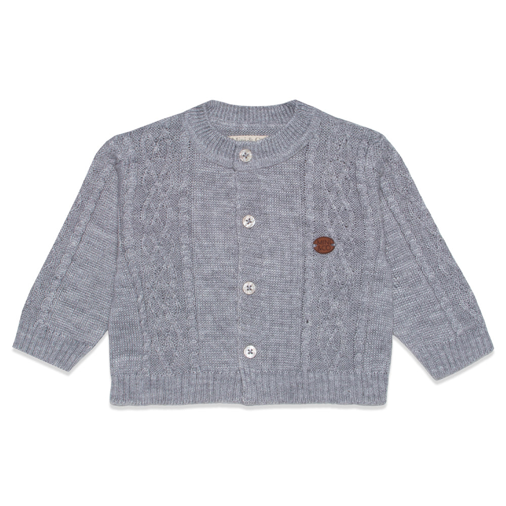 Casaquinho Tricot Trançado Masculino - Mescla