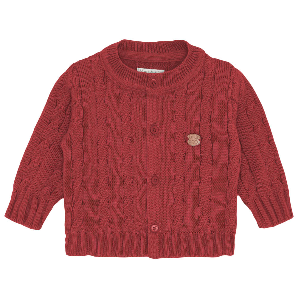 Casaquinho Tricot Trançado Unissex - Vermelho