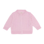 Casaquinho Tricot Trançado Rosa Feminino - Mini & Co