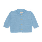 Casaquinho Tricot Trançado Azul Bebê Masculino - Mini & Co