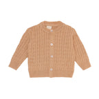 Casaquinho Tricot Trançado Cáqui Masculino - Mini & Co