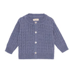 Casaquinho Tricot Trançado Azul Mescla Masculino - Mini & Co