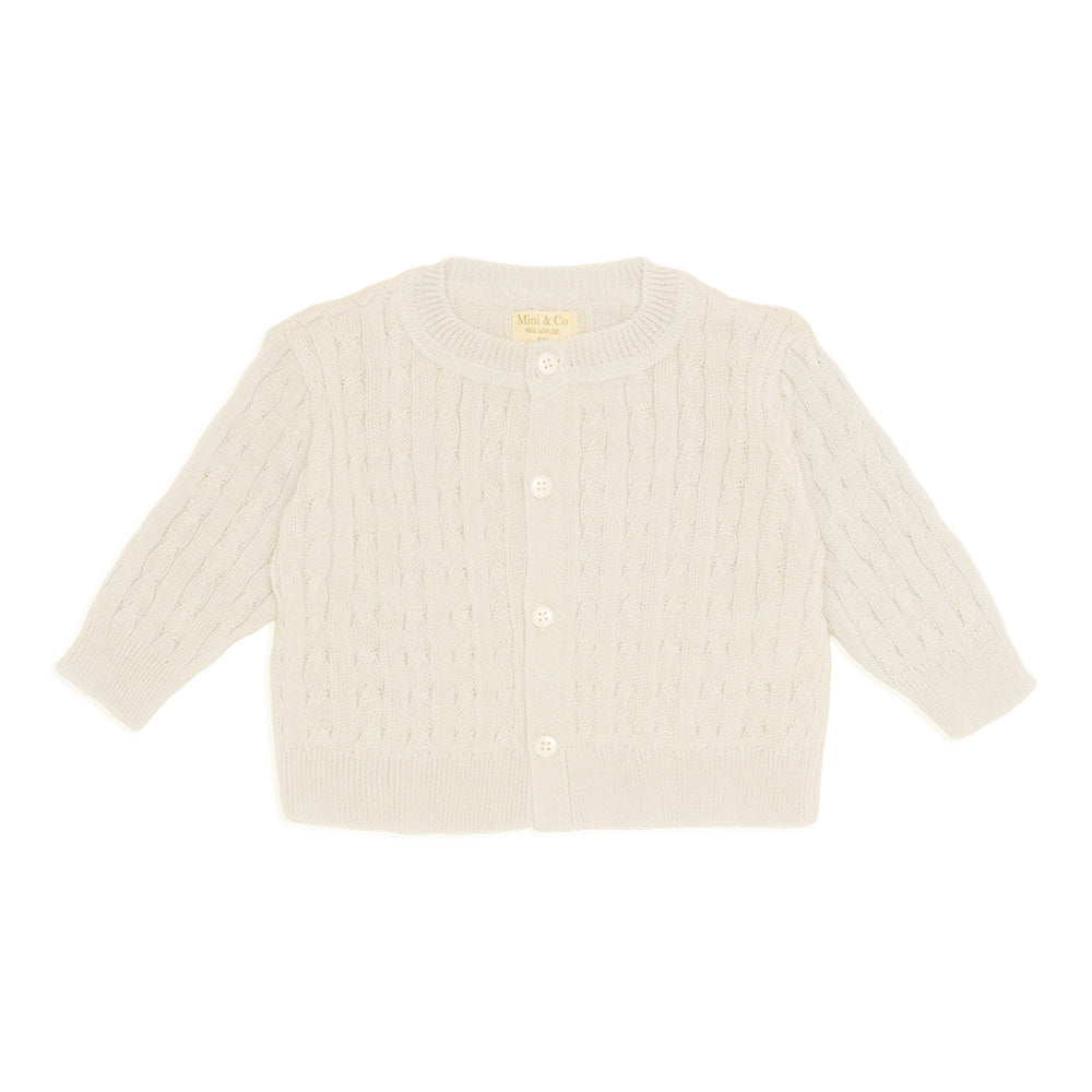 Casaquinho Tricot Maquinetado Off White Feminino - Mini & Co