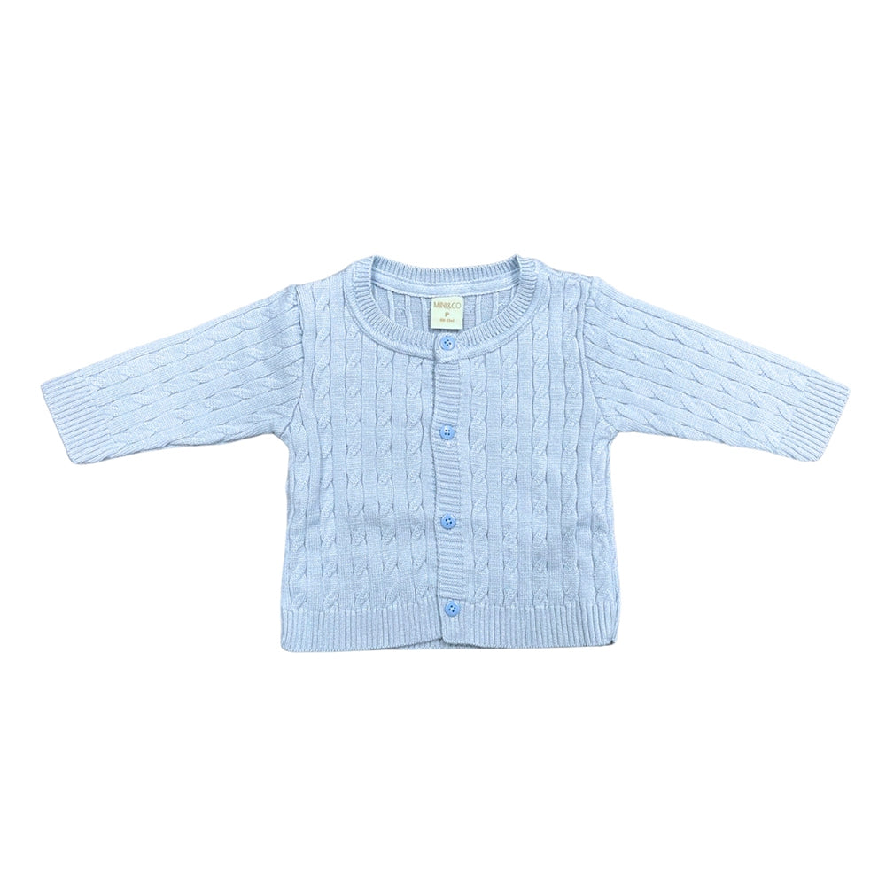 Casaquinho Trançado Tricot Azul Masculino – Mini & Co
