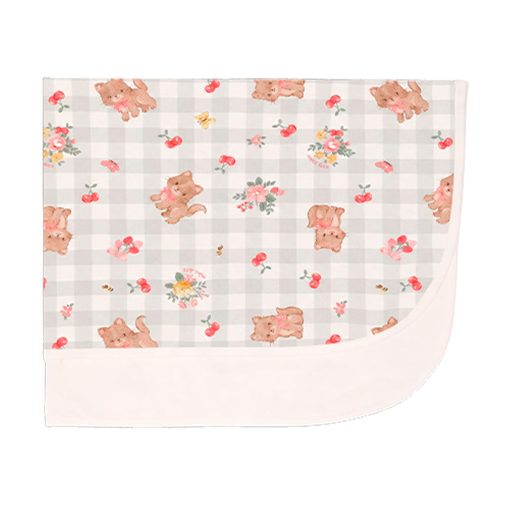 Manta Avulsa Forrada Xadrez Suedine Feminina Mini & Co - Gatinhas