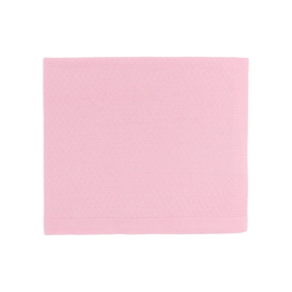 Manta Tricot Maquinetada Rosa Bebê Feminino Mini & Co