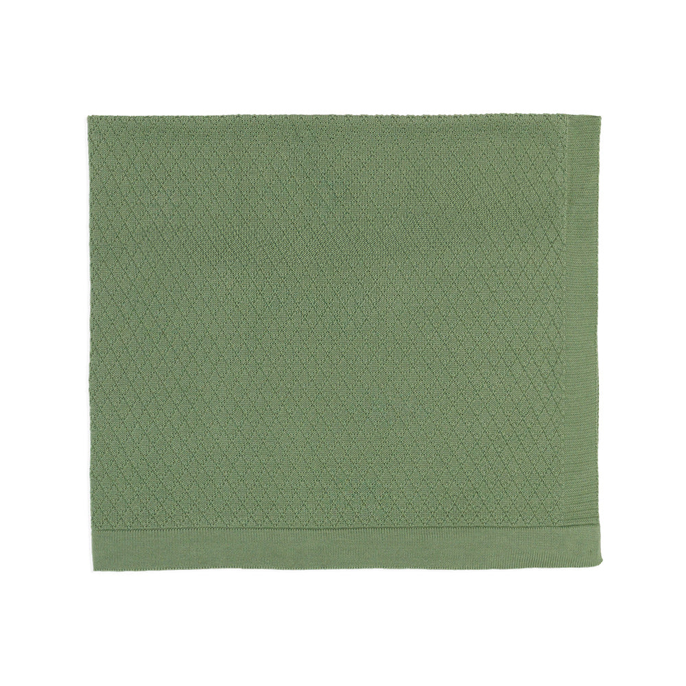 Manta Tricot Ponto Diferenciado Verde Masculina - Mini & Co