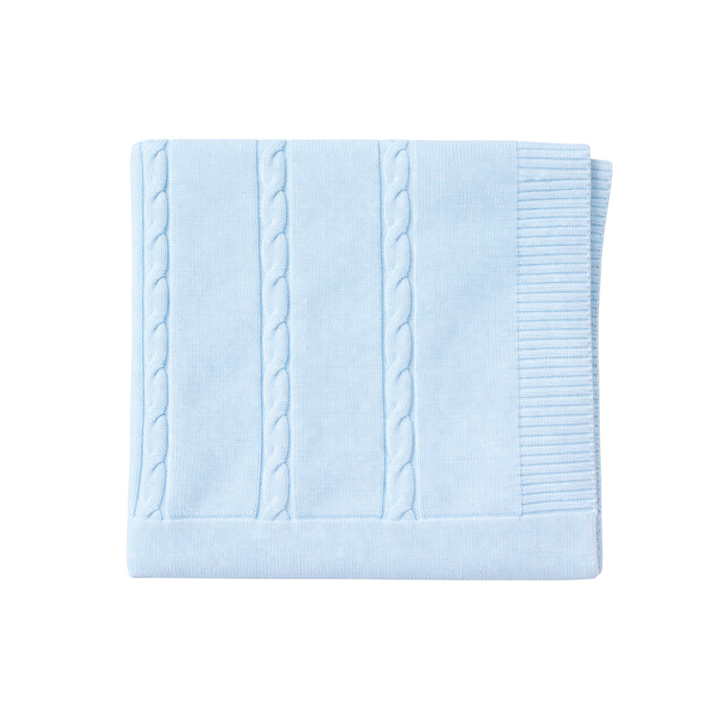 Manta Tricot Trançada Azul Masculina Mini & Co