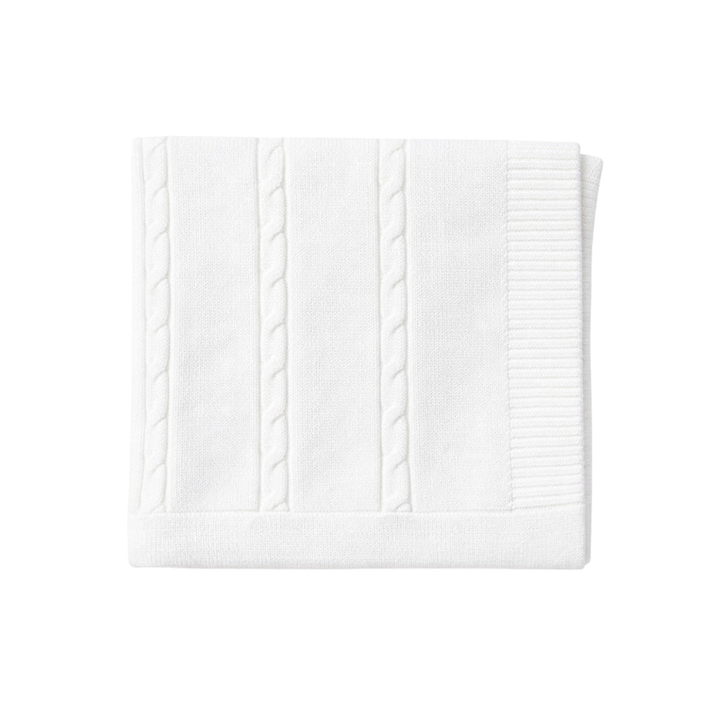 Manta Tricot Trançada Off White Unissex Mini & Co