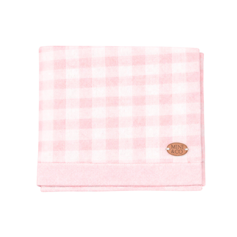 Manta Tricot Xadrez Rosa Feminino Mini & Co