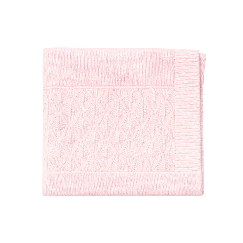 Manta Tricot Barrado Rosa Feminina Mini & Co