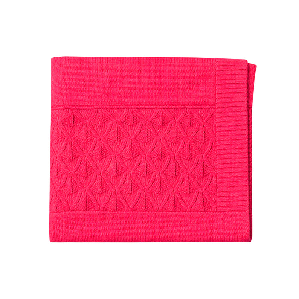 Manta Tricot Barrado Vermelha Unissex Mini & Co