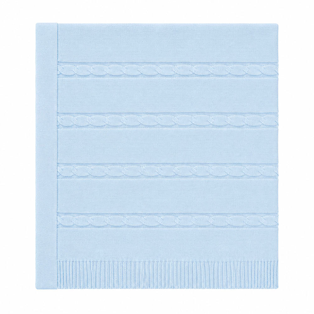 Manta Tranças Afastadas Tricot Azul Masculina – Mini & Co