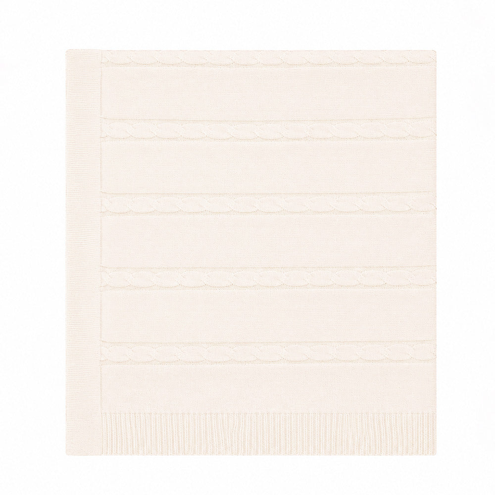 Manta Tranças Afastadas Tricot Off White Unissex – Mini & Co