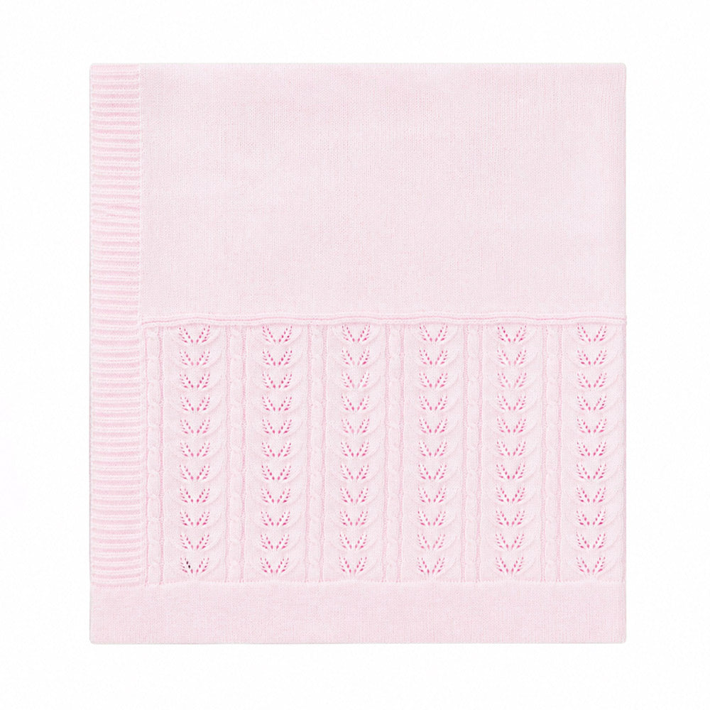 Manta Barrado Tricot Rosa Feminina – Mini & Co