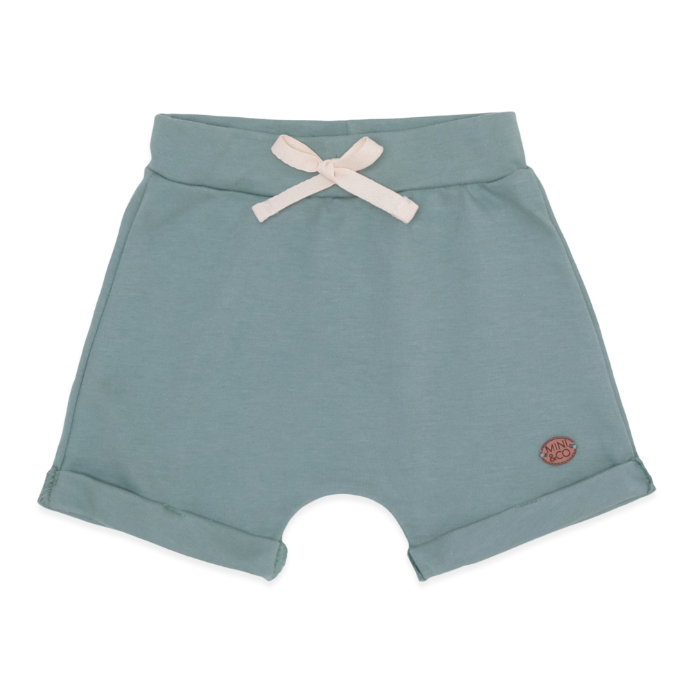 Shorts Avulso Barra Virada Verde Suedine Masculino - Cachorrinho no Parque