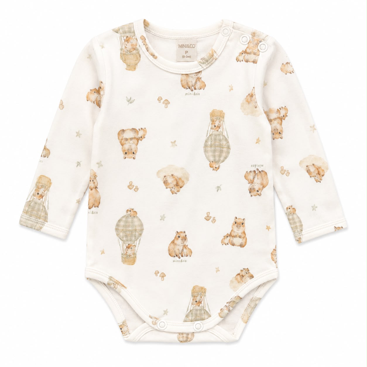 Body Manga Longa Avulso Masculino Mini & Co - Capivara