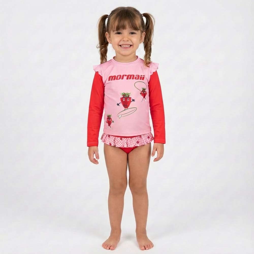 Conjunto Mormaii Blusa Manga Longa e Sunkini Morangos Feminino