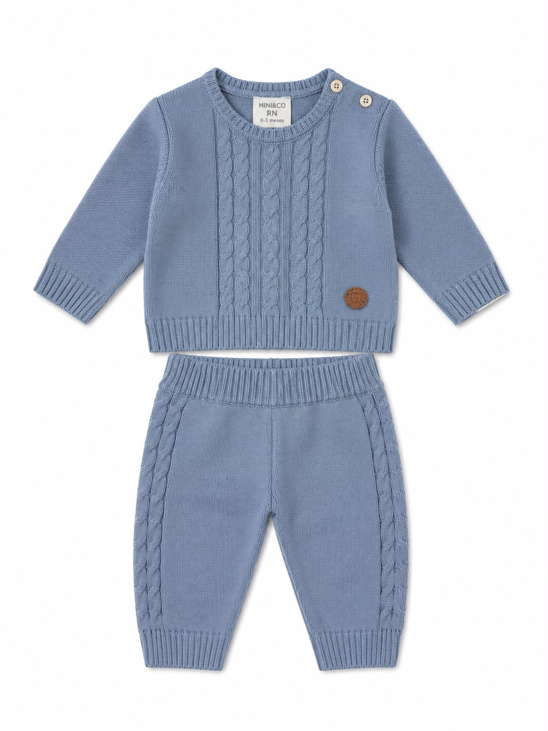 Conjunto Sueter e Calça Tricot Masculino Mini & Co - Azul