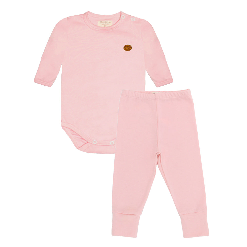 Conjunto Body Manga Longa Com Mijão Mini&Co Feminino - Rosa