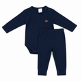 Conjunto Body Manga Longa e Mijão Marinho Unissex Mini & Co - Básicos
