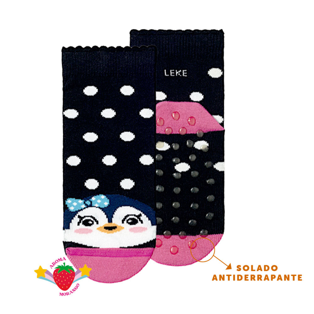 Meia Infantil com Antiderrapante Leke - Feminina