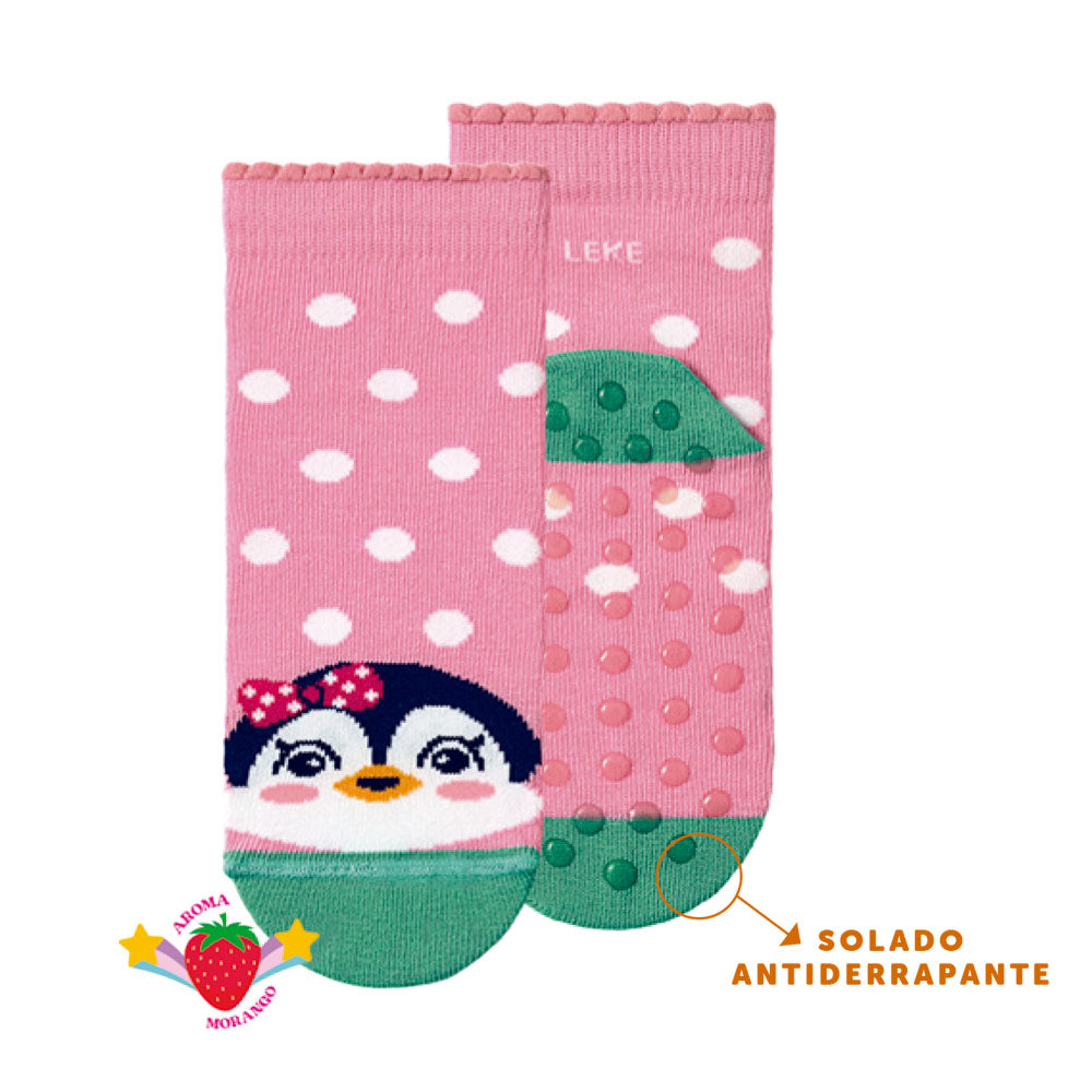 Meia Infantil com Antiderrapante Leke - Feminina