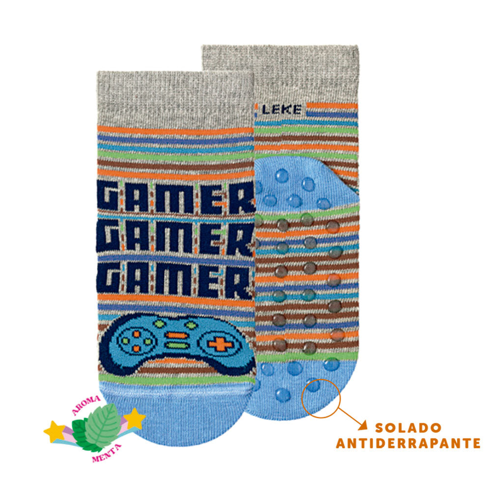 Meia Infantil com Antiderrapante Leke - Masculina
