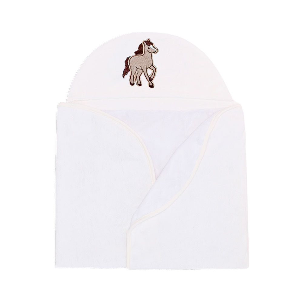 Toalha Capuz Forrada Suedine, Atoalhado e Fralda Masculino Mini & Co – Cavalinhos