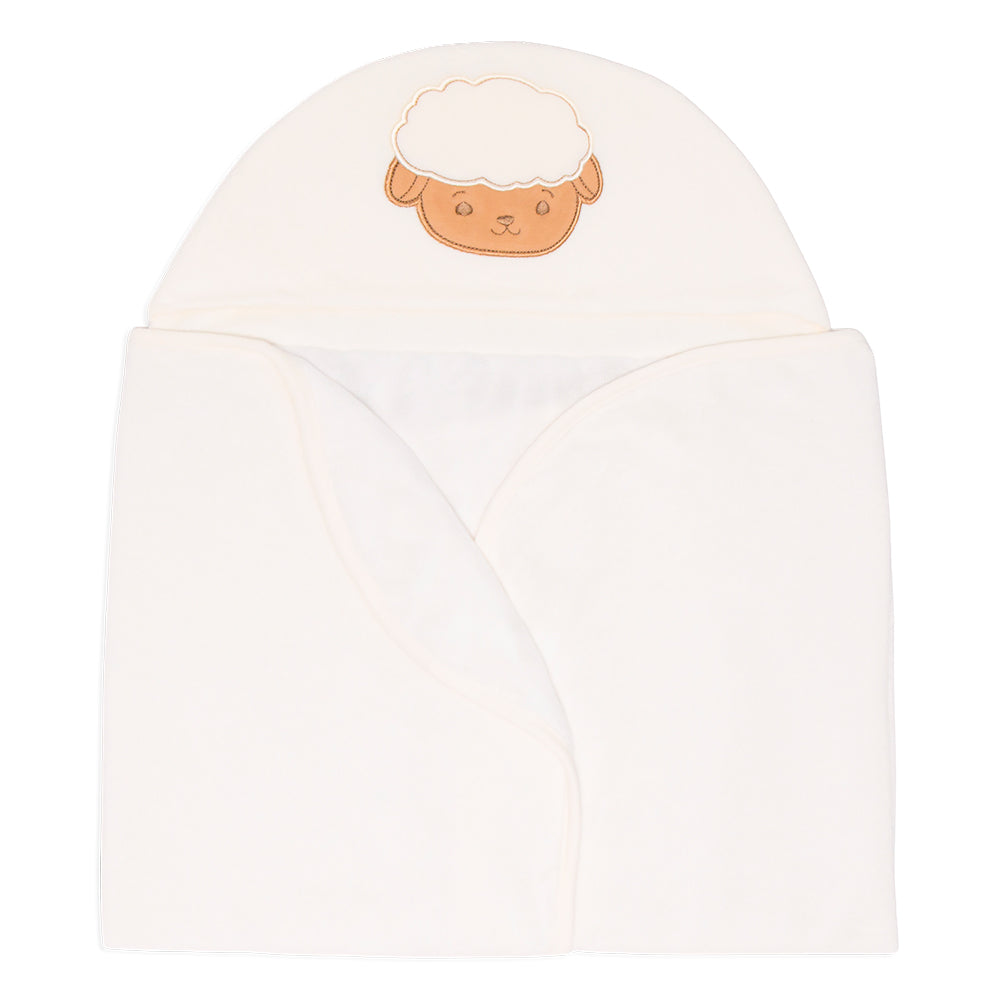 Toalha Com Capuz Forrada Mini E Co Atoalhado E Fralda Masculino - Little Farm