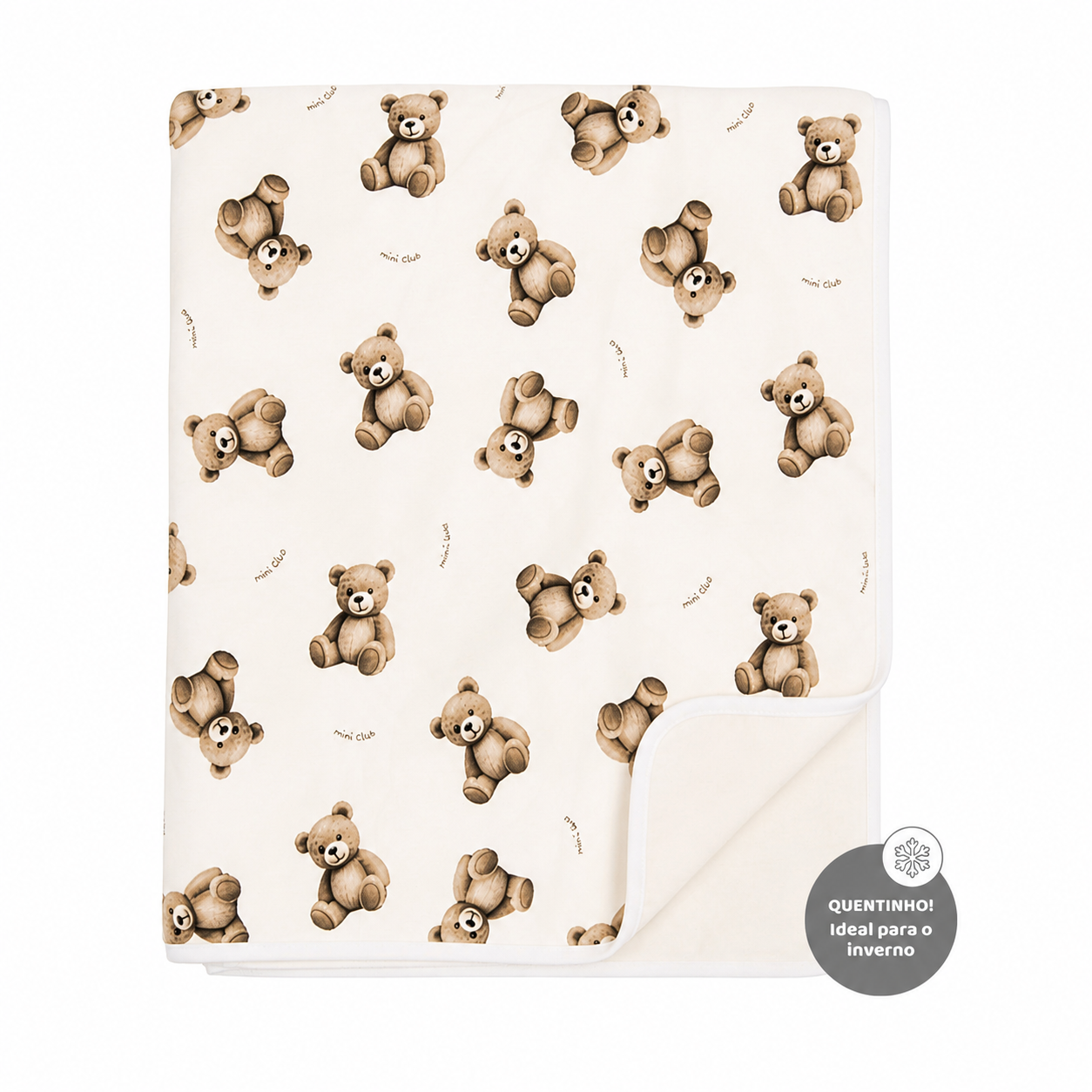Cobertor Com Forro Mini&CO Em Microsoft E Suedine Masculino - Urso Mini&CO