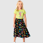 Conjunto Camiseta Manga Curta e Saia Malwee Always Funny Feminino - Verde Limão