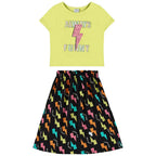 Conjunto Camiseta Manga Curta e Saia Malwee Always Funny Feminino - Verde Limão