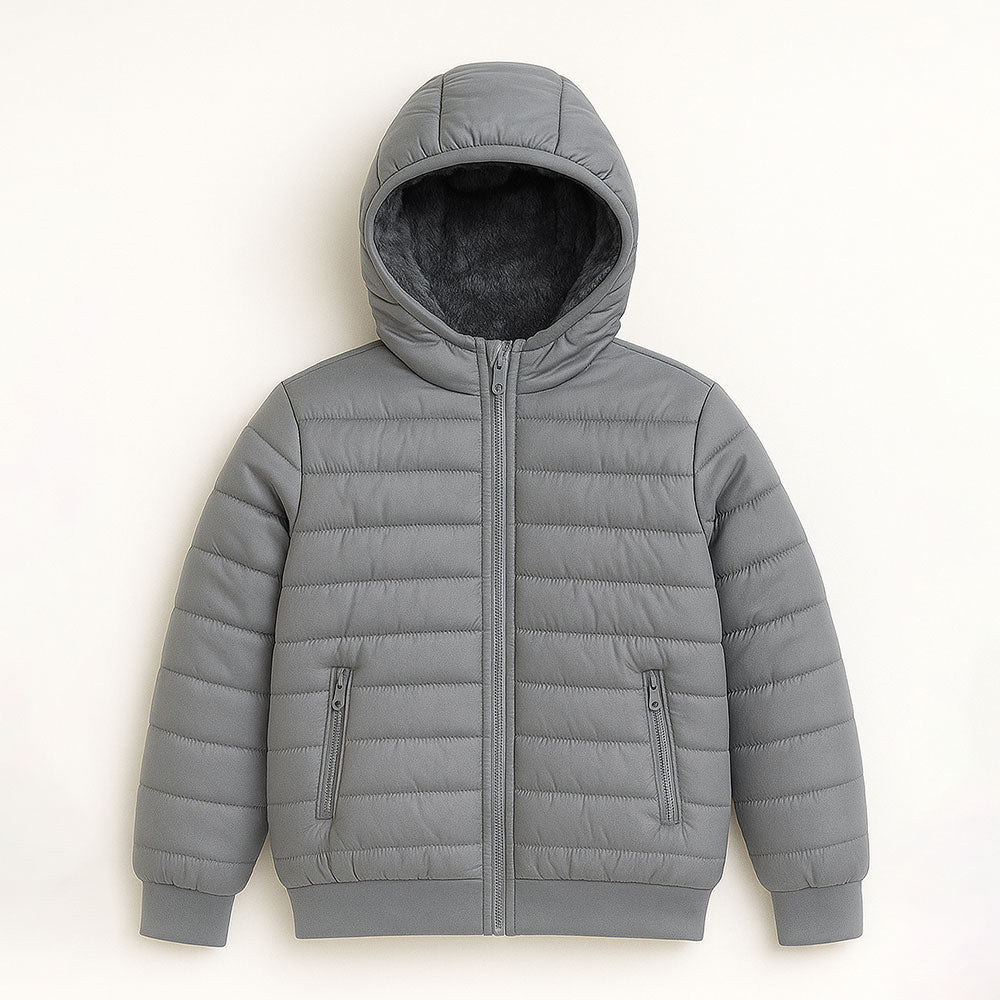 Jaqueta Puffer Infantil Peluciada com Capuz Grand Bazar - Masculina