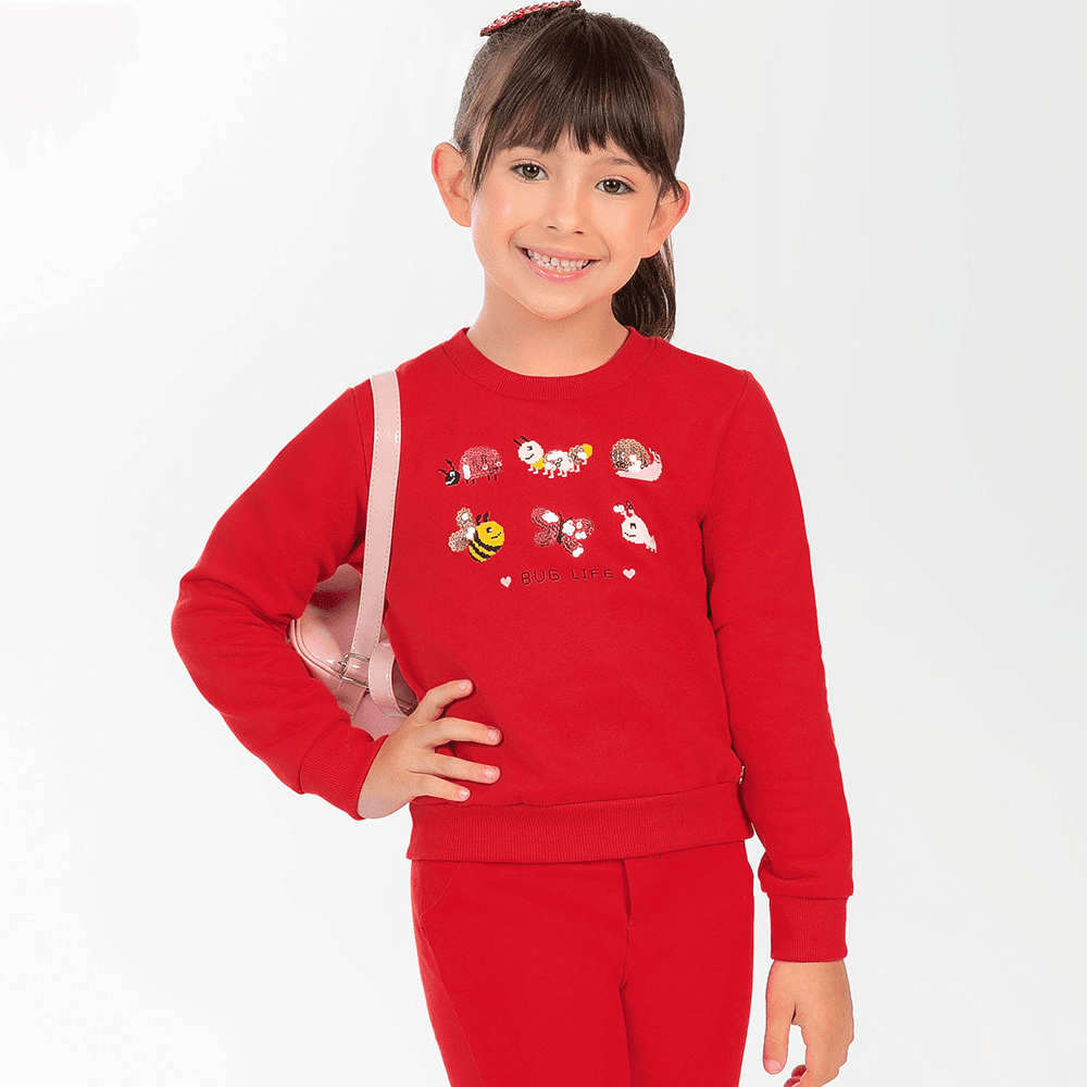 Blusa Moletom Peluciado Bordado Lantejoula Life Bug Cativa - Feminino