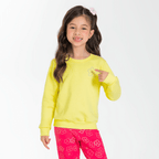 Blusão Moletom Peluciado Aplique Flor Cativa - Feminino