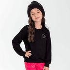 Blusão Moletom Peluciado Aplique Flor Cativa - Feminino