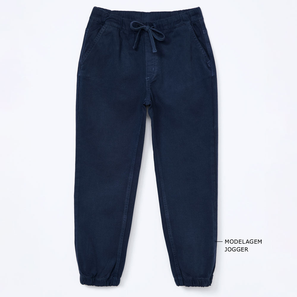 Calça Sarja Jogger Azul Marinho Hering Infantil - Masculina