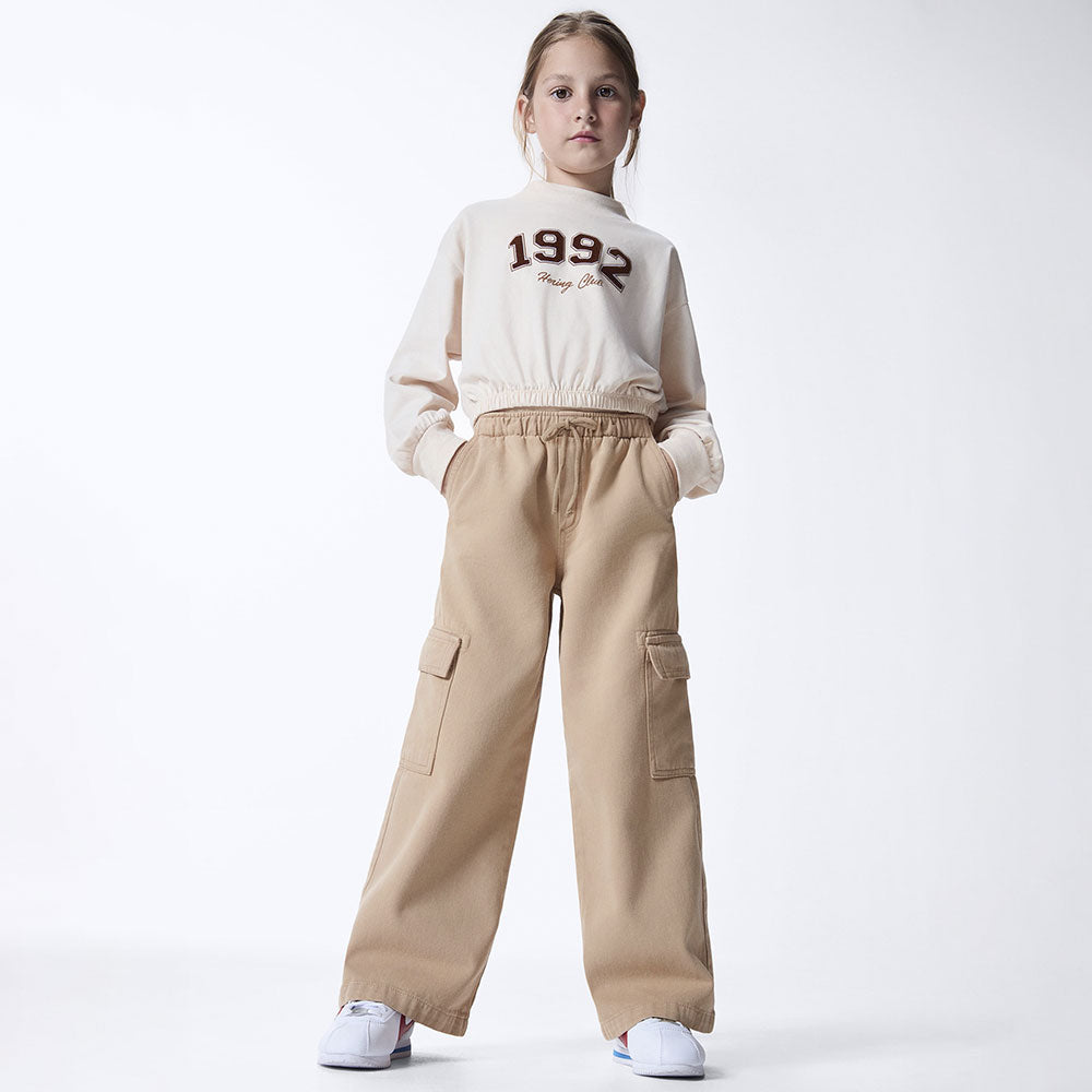 Calça Sarja Cargo Bege Hering Infantil - Feminina