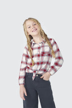 Camisa Xadrez Vermelha Amarração Hering Infantil - Feminina