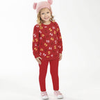 Conjunto Blusa Manga Longa Moletom e Legging Laços Cativa - Feminino