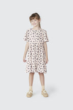 Vestido Manga Curta com Babados Oncinha Hering - Feminino