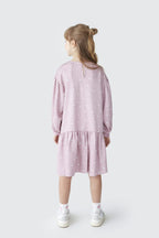 Vestido Manga Longa Lilás Estampado Hering Infantil - Feminino