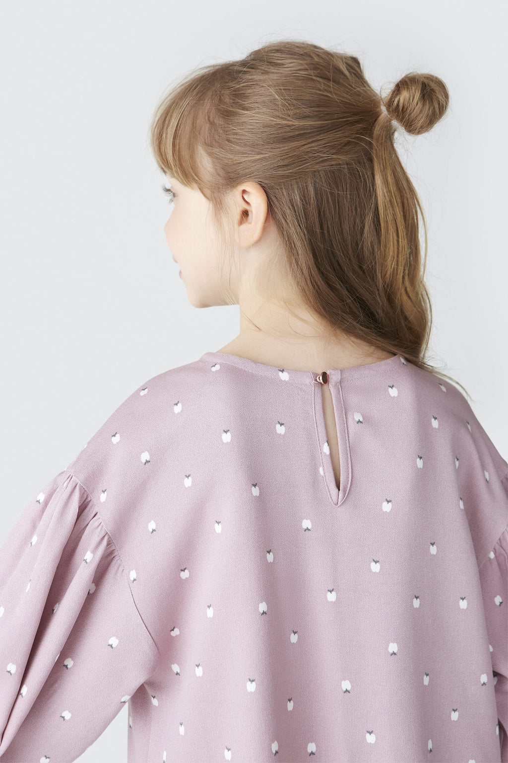 Vestido Manga Longa Lilás Estampado Hering Infantil - Feminino