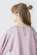 Vestido Manga Longa Lilás Estampado Hering Infantil - Feminino