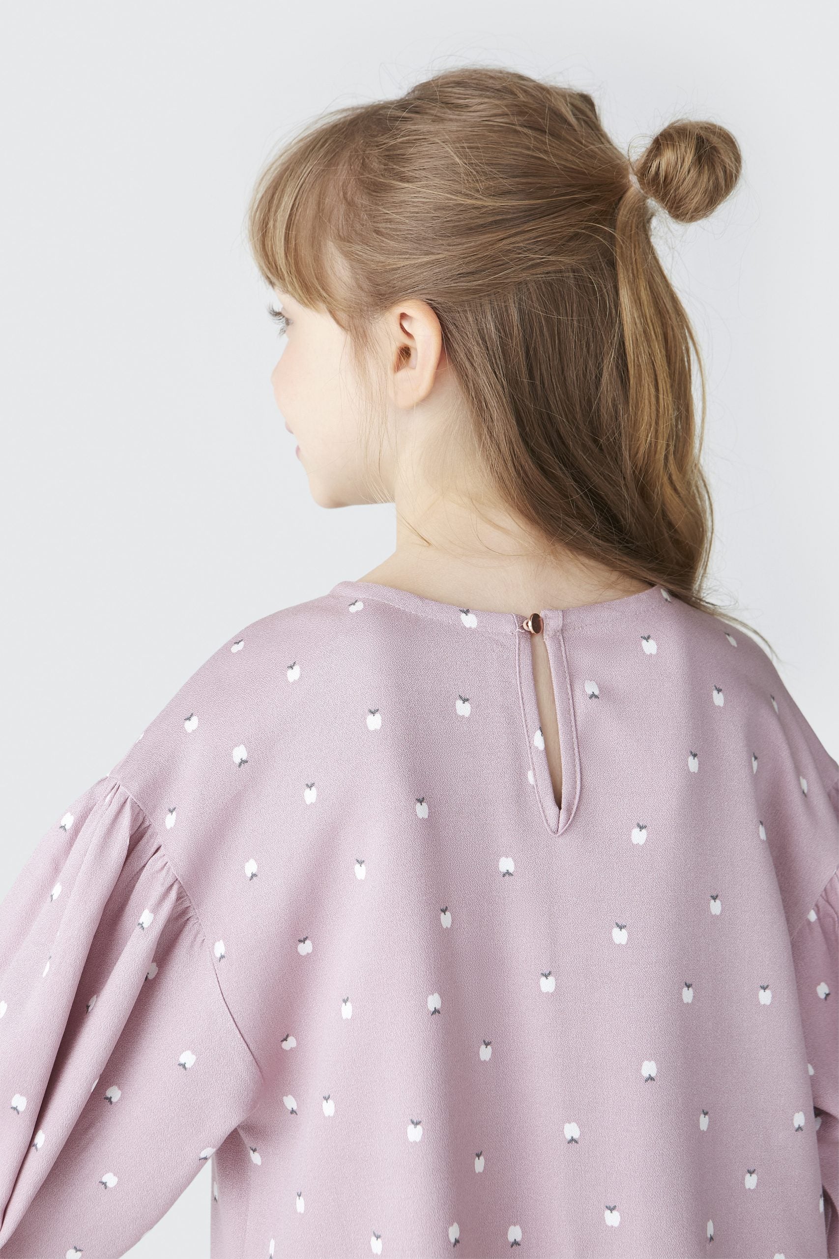 Vestido Manga Longa Lilás Estampado Hering Infantil - Feminino