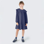 Vestido Meia Manga com Babados Estampados Hering - Feminino