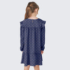 Vestido Meia Manga com Babados Estampados Hering - Feminino