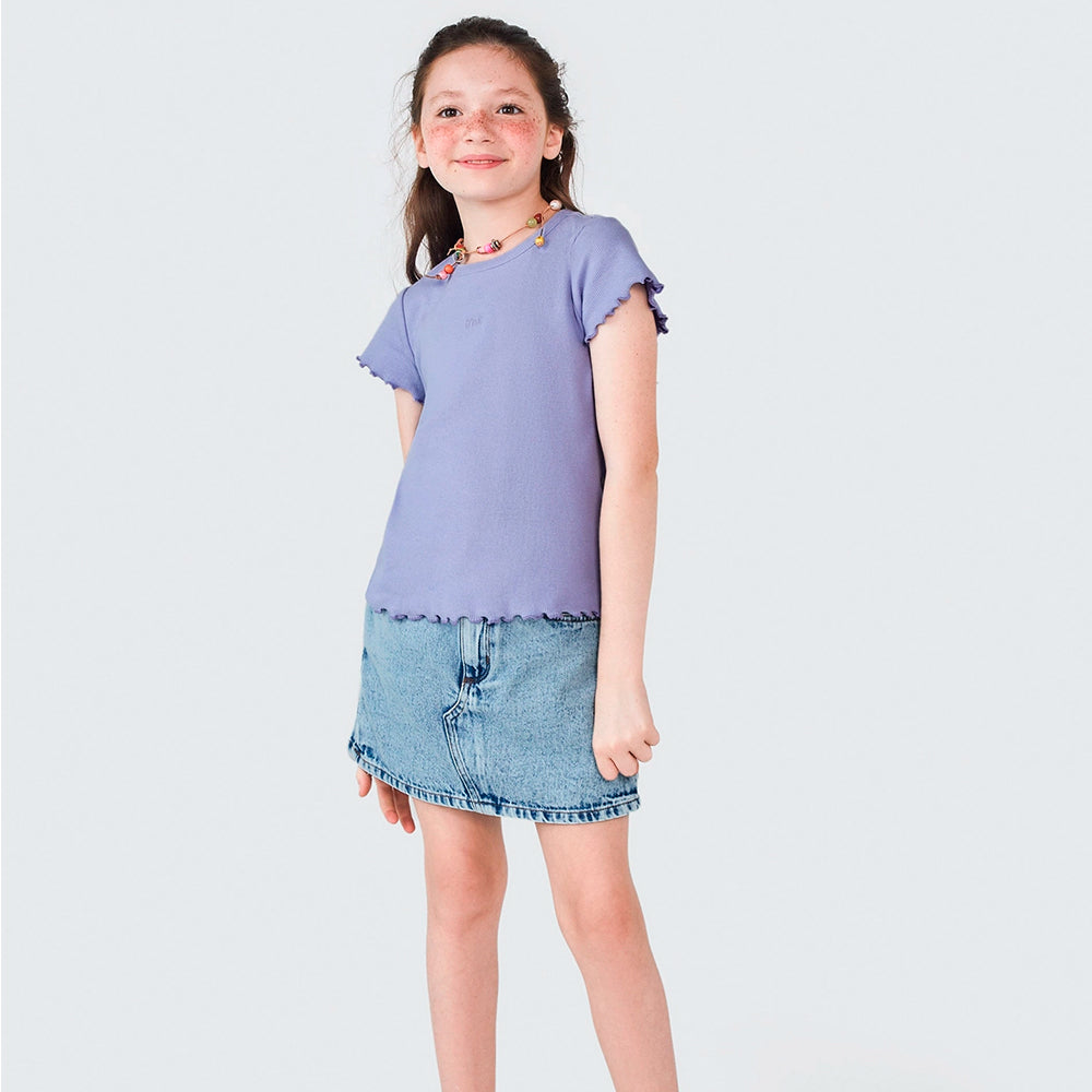 Shorts Saia Jeans Hering Kids Feminino - Azul