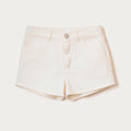 Shorts Em Sarja Hering Kids Com A Barra Desfiada Feminino - Natural